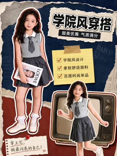 复古风服装详情图预览图